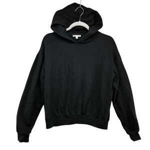 Reformation Hoodie Womens Small Black 100% Organic Cotton Relaxed Pullover